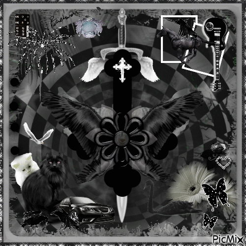 black and white gif representing the darkness of my soul :3